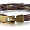 Retro Men's Braided Leather Bracelet Brown deep line
