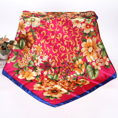 Pañuelo Floral de Seda Artificial 90cm - Primavera y Otoño - Image 9