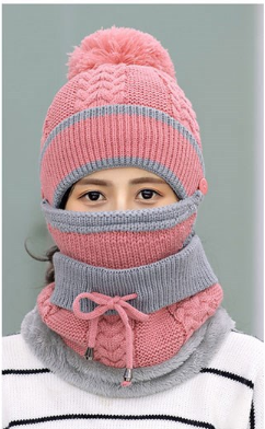 Gorro Cálido de Lana y Terciopelo con Cuello Integrado - Image 13