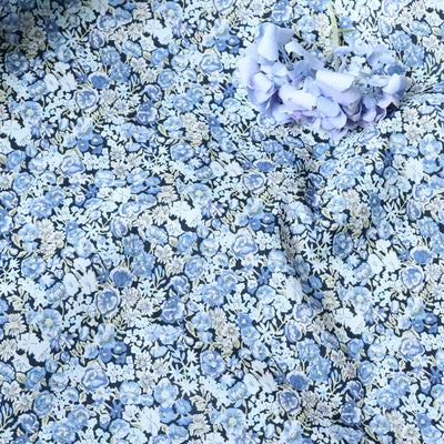 Tela Estampada de Algodón Terciopelo Rosas Azules - 80 Piezas - Image 5