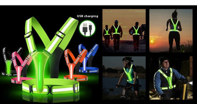 Chaleco Reflectante LED Recargable para Correr y Ciclismo Nocturno - Image 16
