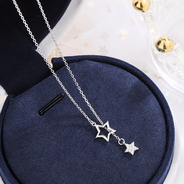 Collar Clavícula con Dije Estrella y Borla - Diseño Minimalista y Elegante