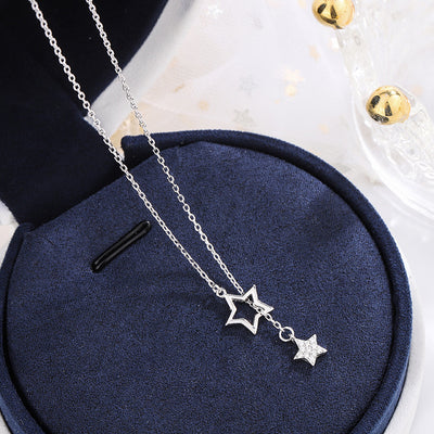 Collar Clavícula con Dije Estrella y Borla - Diseño Minimalista y Elegante