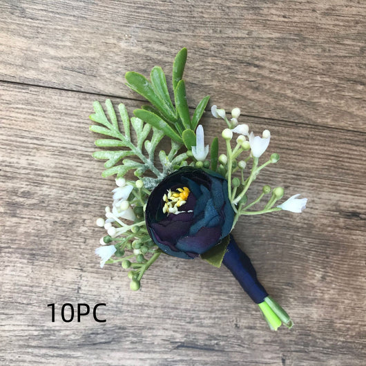 Corsage de Novia y Novio con Rosas de Seda Coreanas - Pequeños Capullos para Antes de la Boda - Image 13