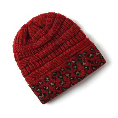 Gorro Tejido para Mujer Estampado Leopardo - Abrigo Cálido para Invierno - Image 11