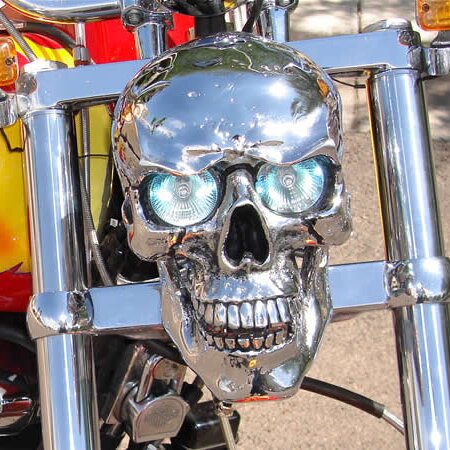 Decoración de Calavera para Faro de Motocicleta