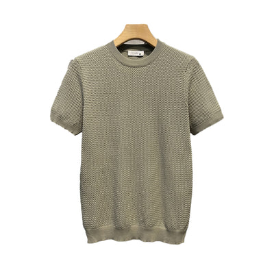 Camisa Slim Fit Textura Tejida de Manga Corta para Hombre - Image 5