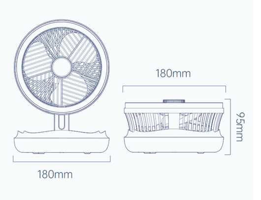 Ventilador de Techo Plegable con Carga USB, Luz LED y 4 Velocidades - Image 17