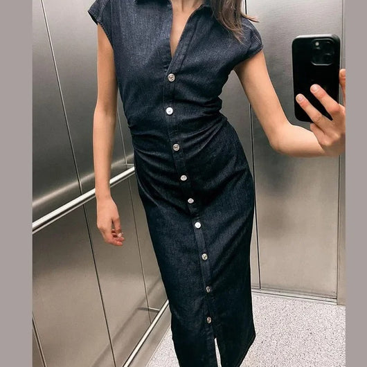 Vestido Camisero Denim para Mujer - Image 4