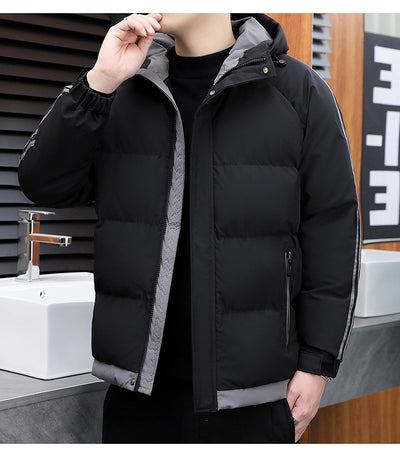 Chaqueta Cálida Acolchada Estilo Coreano con Capucha para Hombre - Image 18