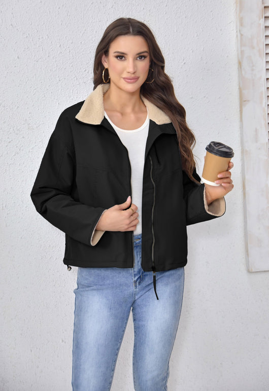 Abrigo Acolchado de Algodón con Cuello de Terciopelo para Mujer - Image 17