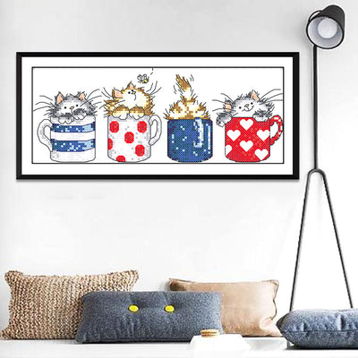Punto de Cruz Gatito en Taza - Diseño Adorable Bordado - Image 8