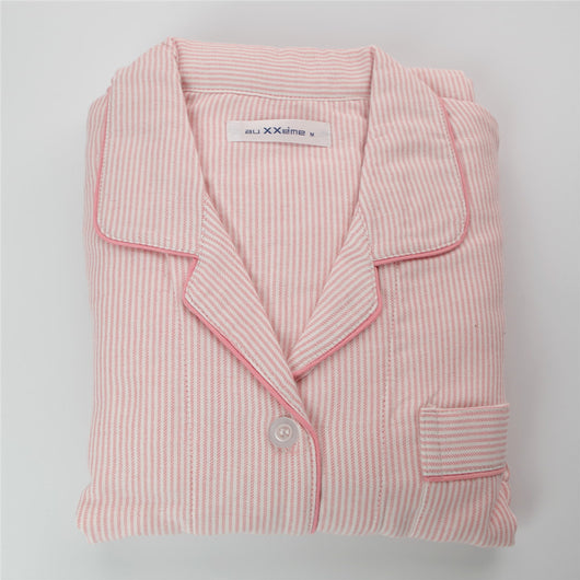Pijama de Algodón Grueso para Mujer - Diseño a Rayas Primavera Otoño - Image 6