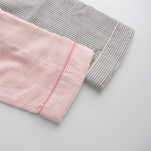 Pijama de Algodón Grueso para Mujer - Diseño a Rayas Primavera Otoño - Image 3