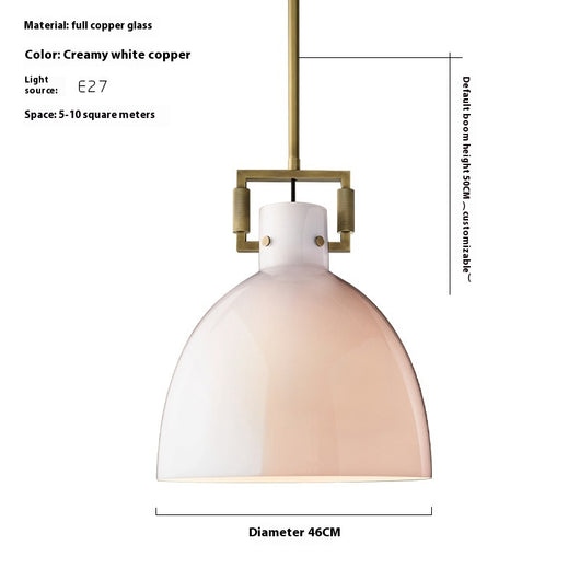 Lámpara Colgante Retro Americana con Vidrio Rayado y Detalles en Cobre - Image 9