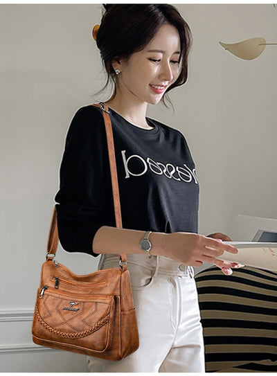 Bolso de Hombro de Cuero Suave para Mujer - Capacidad Extra Grande - Image 16