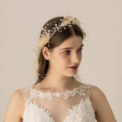 Diadema de Cristal Hoja Industrial Elegante