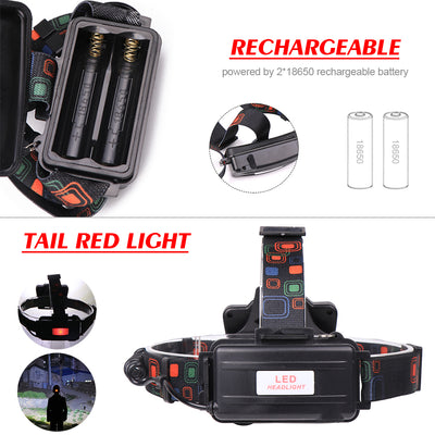 Linterna Frontal LED COB T6 de 3 Lámparas - Visión Ultra Clara - Image 12