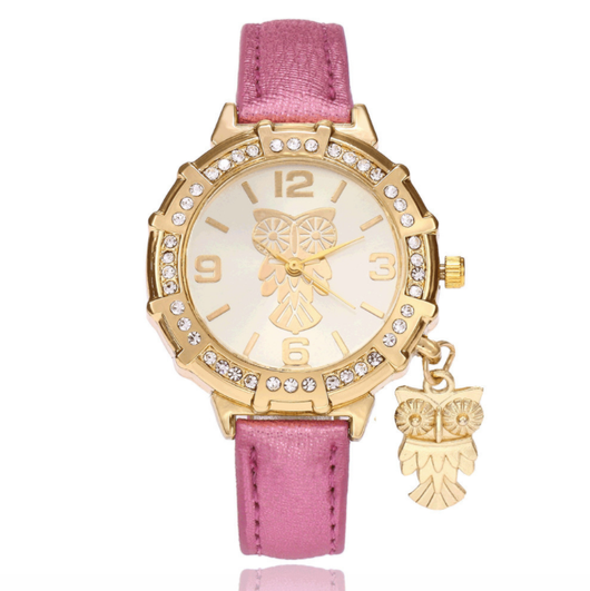 Reloj de Pulsera Mujer Búho Fashion Correa Cuero Cuarzo Estudiante - Image 4