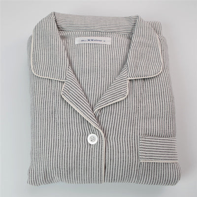 Pijama de Algodón Grueso para Mujer - Diseño a Rayas Primavera Otoño - Image 5