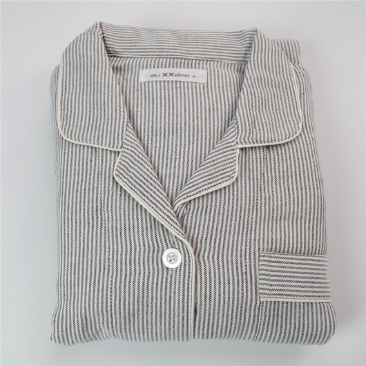 Pijama de Algodón Grueso para Mujer - Diseño a Rayas Primavera Otoño - Image 5