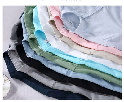 Camisa de Lino Hombre Manga Corta Suelta Casual - Image 14