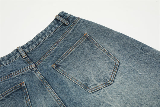 Pantalones Vaqueros Blancos Lavados Estilo Punk para Hombre - Image 7