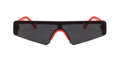 Brown mirror Siamese sport sunglasses with a flat top frame and gradient lenses, shown on a white background. - Image 5