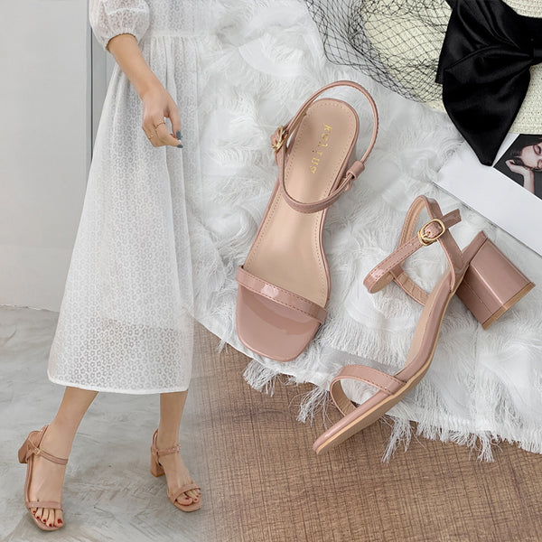 Sandalias Tacón Alto Grueso para Verano - Comodidad Diaria