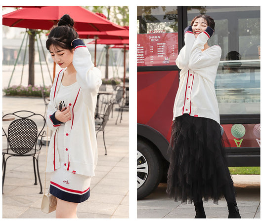 Conjunto de Dos Piezas: Suéter de Lana con Cardigan Corto para Mujer - Image 11