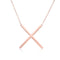 Fabulous Rose Dorado Plated Stainless Steel Initial Letter Pendant Necklace Rose Dorado X