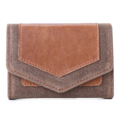 Cartera Minimalista de Cuero Vegetal y Lona Encerada - Image 4