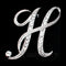 English letter brooch with diamonds H