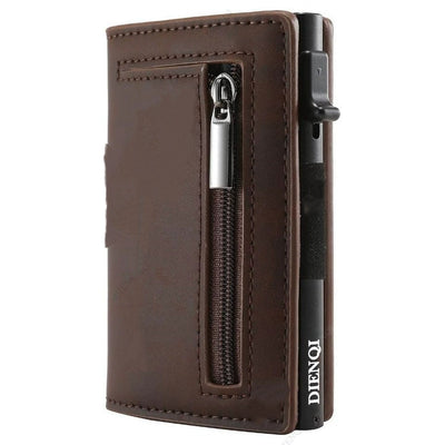 Billetera de Cuero con Patrón de Fibra de Carbono - Organizador Multifuncional para Hombre - Image 15