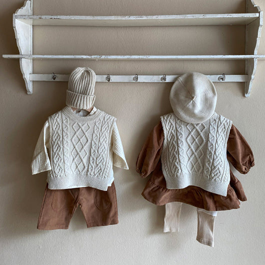 Chaleco Tejido Oversized con Patrón de Lino - Diseño Holgado y Versátil - Image 15