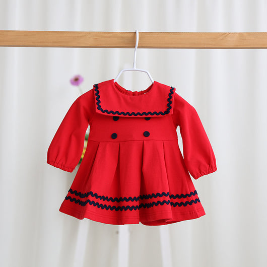 Vestido Infantil Primavera 2021 - Falda Princesa Niña Color Liso Estilo Coreano