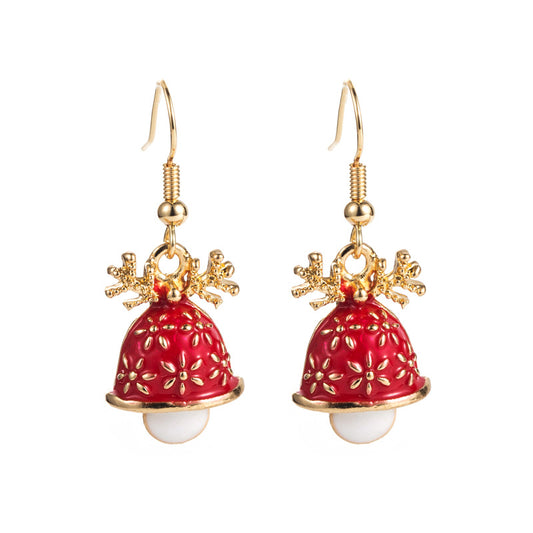 Aretes Navideños con Diamantes: Papá Noel, Copo de Nieve y Reno