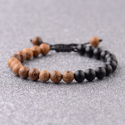 Pulsera de Yoga con Cuentas de Madera Natural para Mujer - 8mm