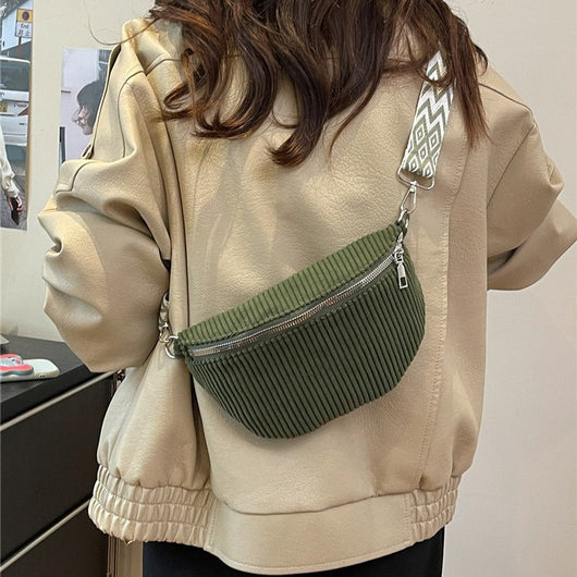 Bolsa Bandolera de Pana para Mujer - Bolso Cruzado de Hombro Único - Image 3