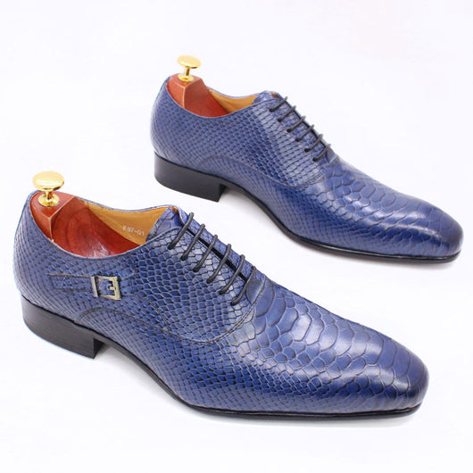 Zapatos de Cuero con Estampado Serpiente para Hombre - Calzado Ejecutivo Premium - Image 11