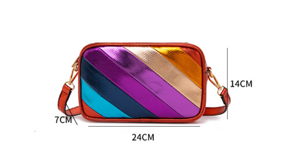 Bolsa Mensajera Tofu con Parches Cuadrados para Mujer - Image 9