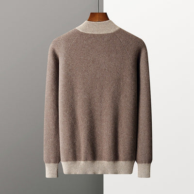 Cardigan de Cuello Alto Grueso con Cierre para Hombre - Suéter Deportivo de Cachemira - Image 5