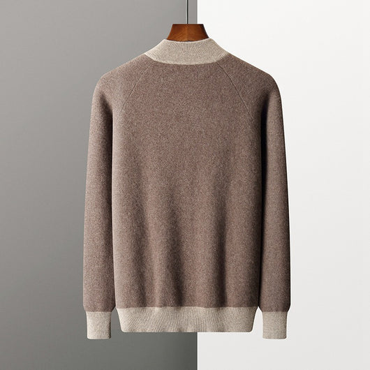Cardigan de Cuello Alto Grueso con Cierre para Hombre - Suéter Deportivo de Cachemira - Image 5