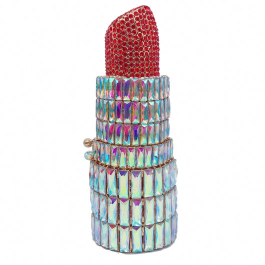 Cartera de Noche Diamantada con Forma de Labial para Mujer - Image 10