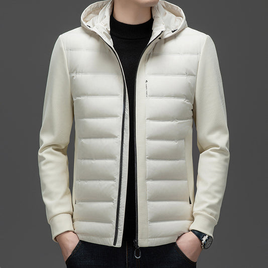 Chaqueta Acolchada de Plumón de Pato con Capucha