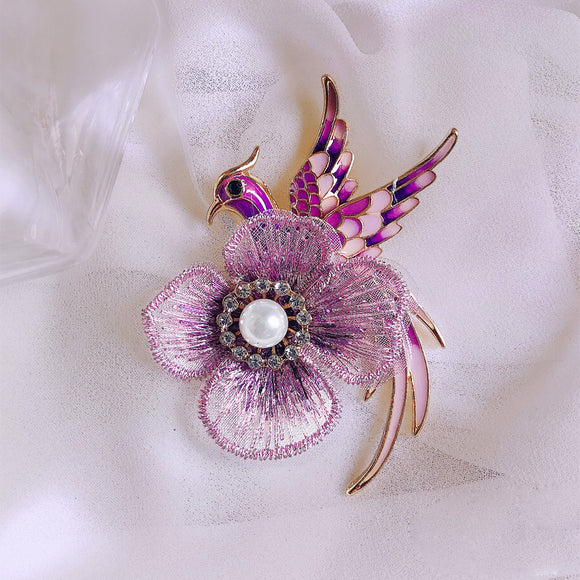 Broche Bordado Fénix - Alfiler de Ave Mitológica