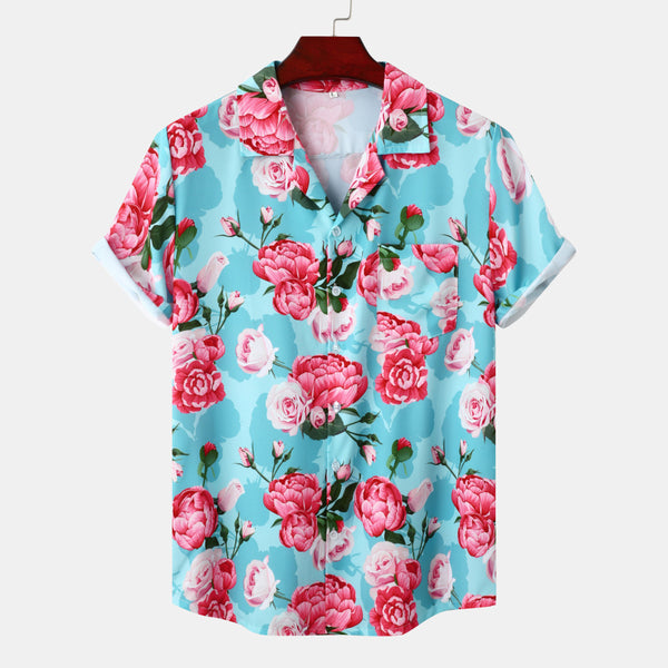 Camisa Estampada Hawaii Beach Ice Silk para Hombre - Image 6