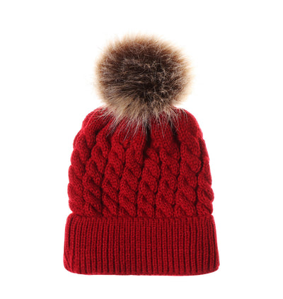 Gorro de Invierno Trenzado con Pompón - Juego Familiar Cálido - Image 7