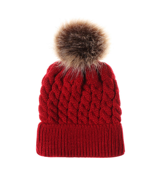 Gorro de Invierno Trenzado con Pompón - Juego Familiar Cálido - Image 7
