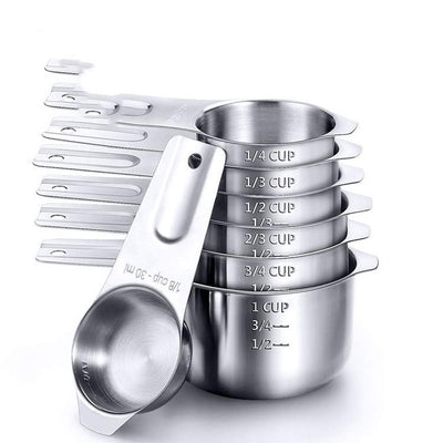 Juego de 7 Tazas Medidoras de Acero Inoxidable 304